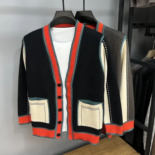 Manteau Tricot à Motifs Rétro 2024 ✨