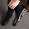 MOCASSINS EN CUIR NOIR SOUPLE 2025 👞 PACK 3 PAIRES À SEULEMENT 70 000 FCFA