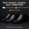 MOCASSINS EN CUIR NOIR SOUPLE 2025 👞 PACK 3 PAIRES À SEULEMENT 70 000 FCFA