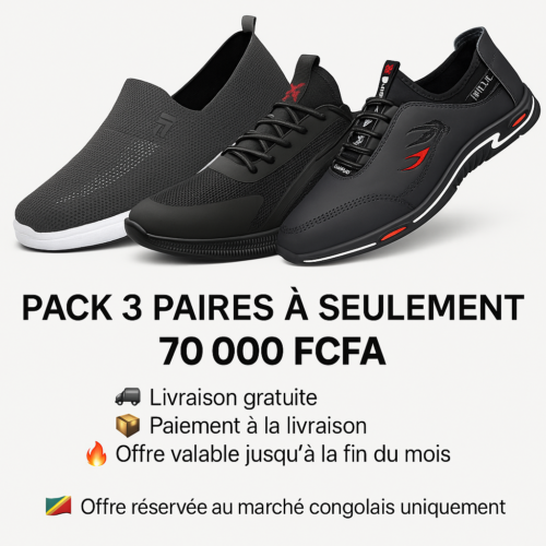 20250723_0340_Chaussures Élite Trio_remix_01k0tewswke1xrw86habz97bxa pack 3 chaussures
