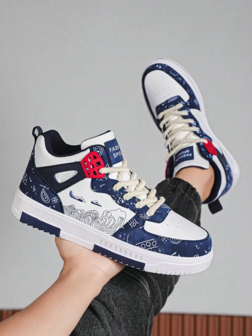 172361654217c59c04ae9404a4c452e8a0c411c7e3 Baskets Sport pour Homme avec Imprimé Lettre – Style Patinage