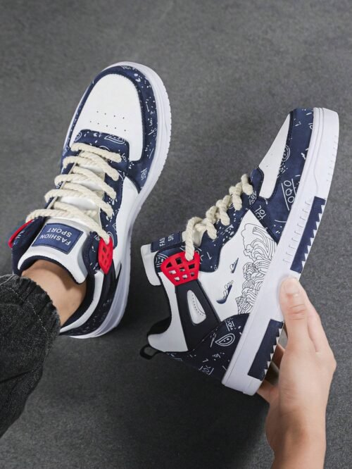 1723616542a08332533777b92cbe145934c0aa56e3 Baskets Sport pour Homme avec Imprimé Lettre – Style Patinage