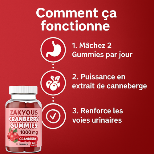 Cranberry Gummies – 1000 mg