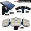 🔆 Éclairage Extérieur Solaire à 3 Têtes Orientables – 122 LED Ultra Puissantes, 🌧️ Étanche 🎛️, 3 Modess