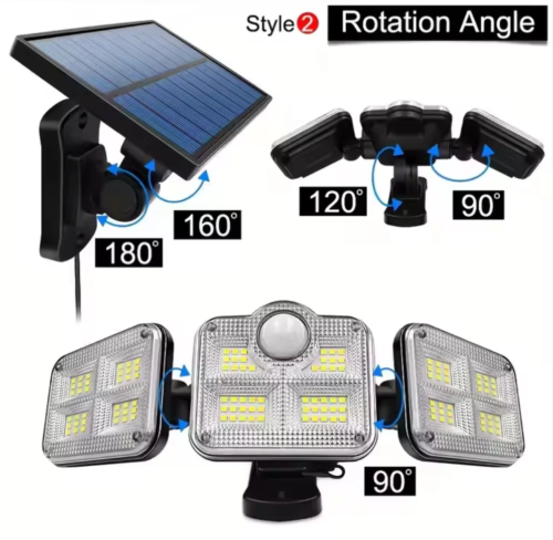 6YreIUGXUBxh7fjpuCYrqNgTQ0FC2mTh7X0zWK8a đ Ăclairage ExtĂ©rieur Solaire Ă 3 TĂȘtes Orientables â 122 LED Ultra Puissantes, đ§ïž Ătanche đïž, 3 Modess