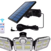 🔆 Éclairage Extérieur Solaire à 3 Têtes Orientables – 122 LED Ultra Puissantes, 🌧️ Étanche 🎛️, 3 Modess