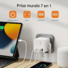 Multiprise électrique mural EU 7-en-1