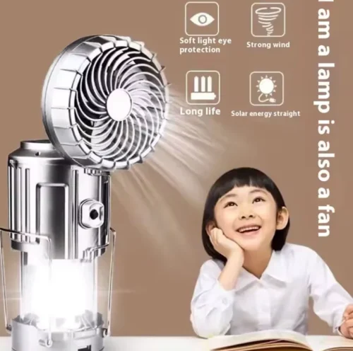 💡🌬️🔋 Lampe Multifonction 3-en-1 – Lumière, Ventilateur & Powerbank Intégrés