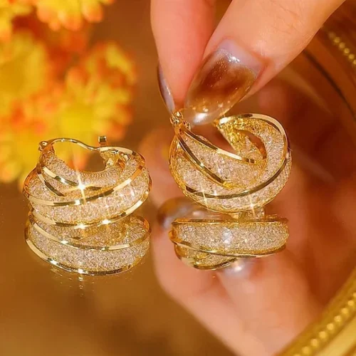 🌹Design haut de gamme et luxe abordable : Boucles d'oreilles en maille tissée ovale