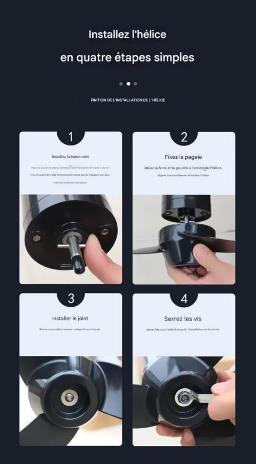 Moteur hors-bord électrique— Une paire de pinces de batterie offerte