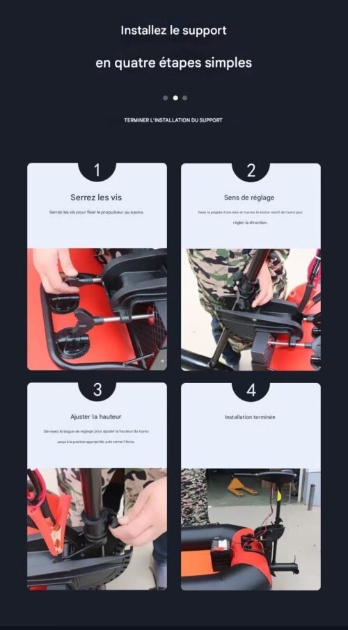Moteur hors-bord électrique— Une paire de pinces de batterie offerte