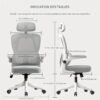 Chaise de bureau ergonomique Supreme Comfort - Conception en maille à dossier haut avec support lombaire personnalisable et appui-tête moelleux